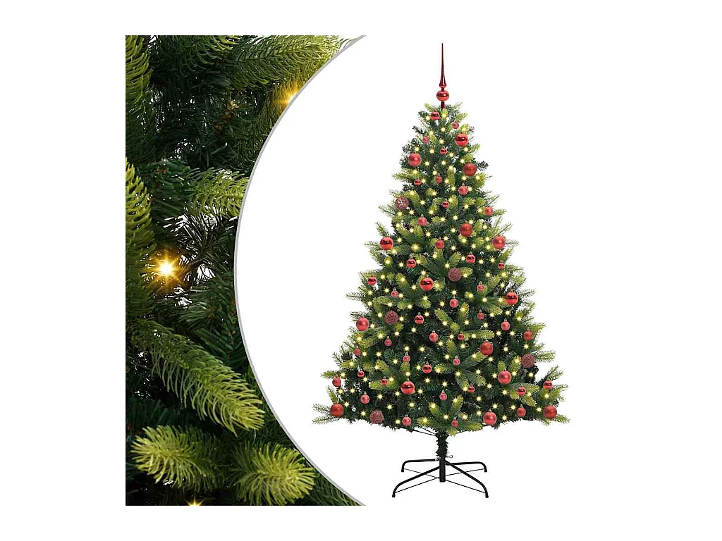 Arbre de Noël artificiel à branches articulées 300 LEDs 180 cm