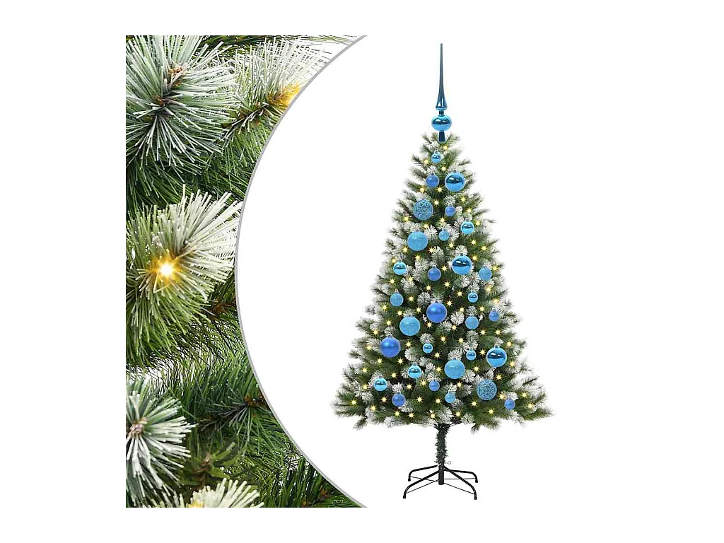 Kunstmatige scharnierende Kerstboom met gevlochten sneeuw