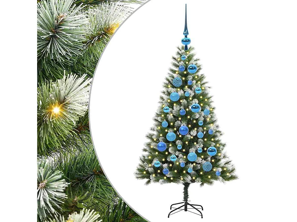 Árvore de Natal Artificial com Dobradiças e Neve Coberta 120 cm