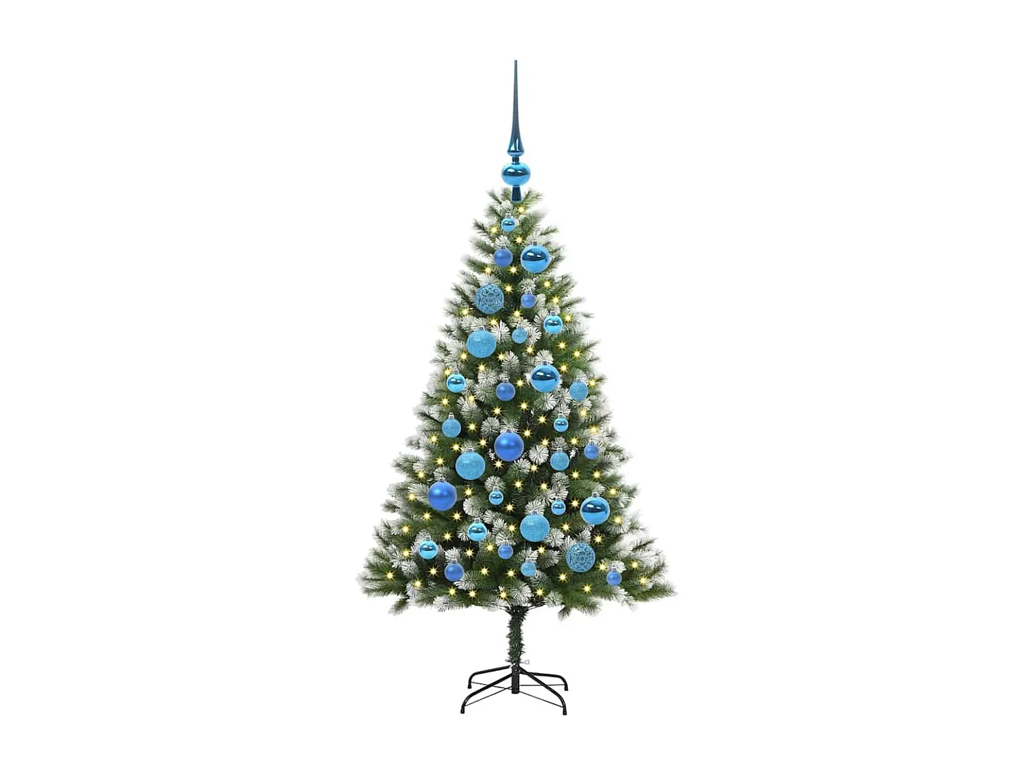 Árvore de Natal Artificial com Dobradiças e Neve Coberta 120 cm