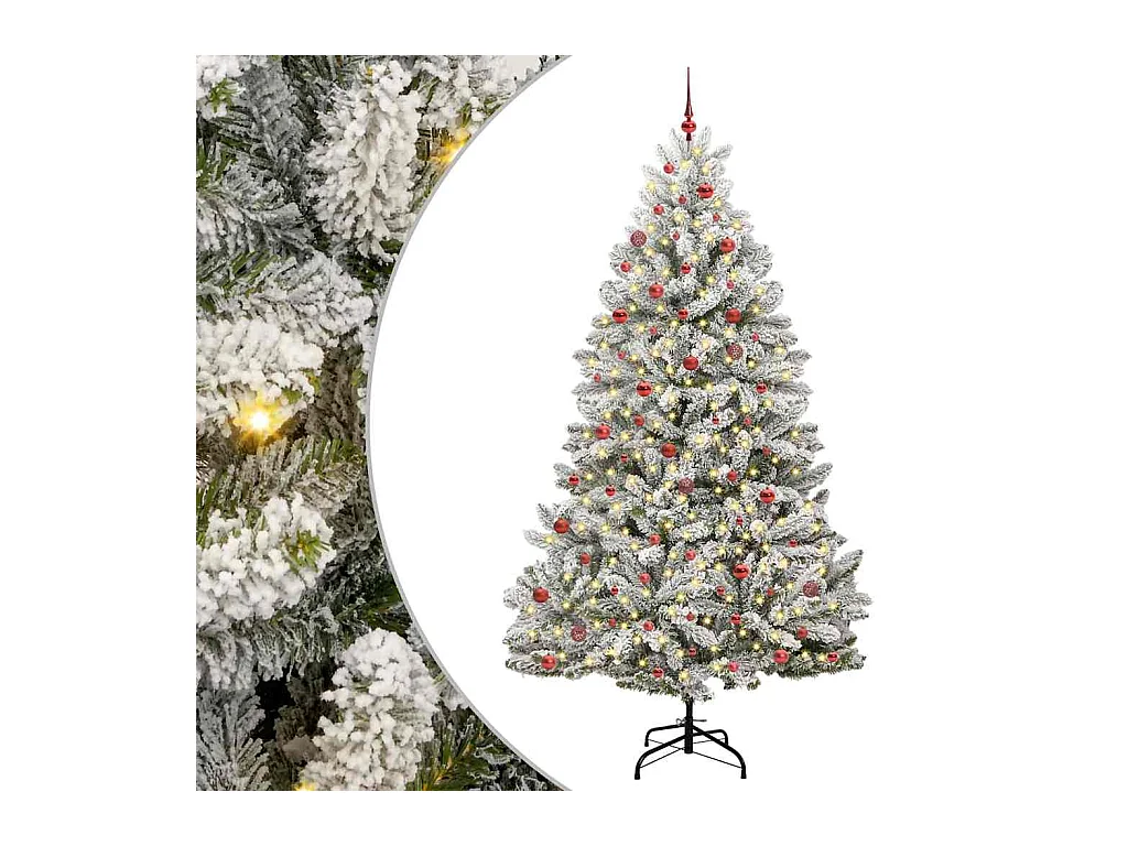 Árvore de Natal Artificial Verde e Branco 270 cm PVC e Metal