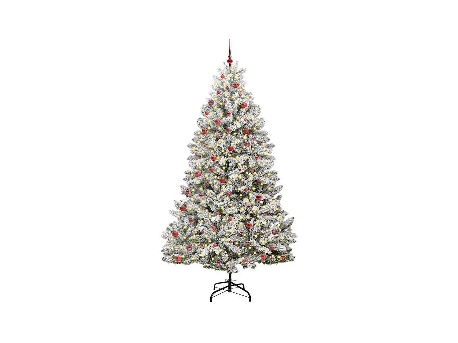 Árvore de Natal Artificial Verde e Branco 270 cm PVC e Metal