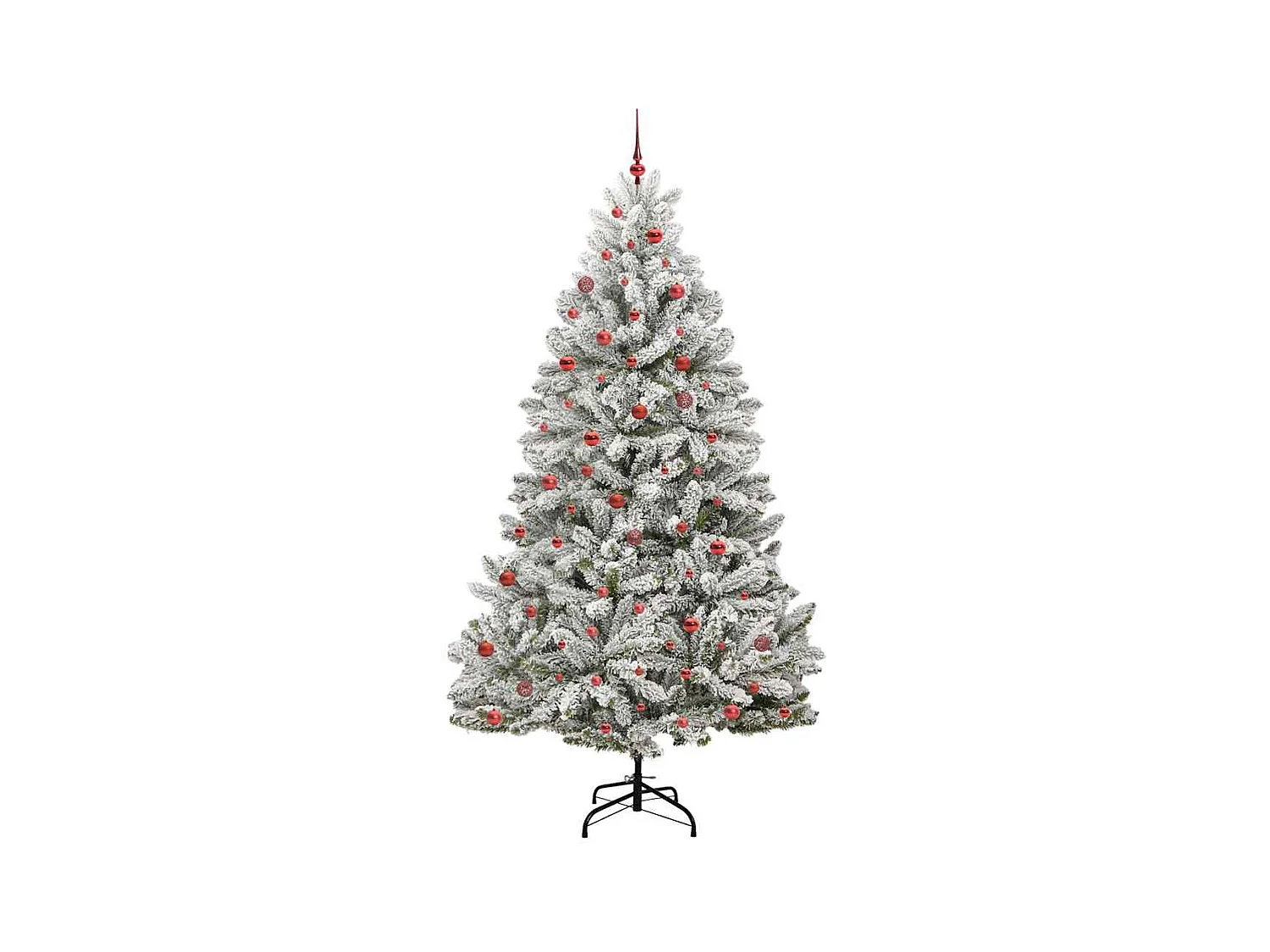 Árvore de Natal Artificial Verde e Branco 270 cm PVC e Metal