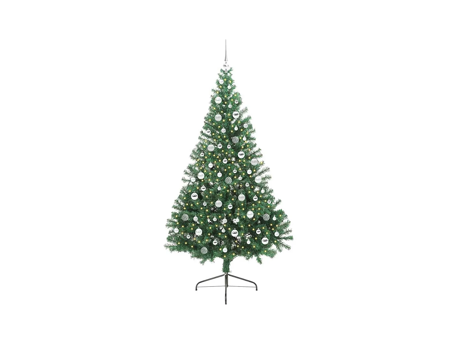 Árbol de Navidad Artificial Preiluminado Verde 210 cm PVC