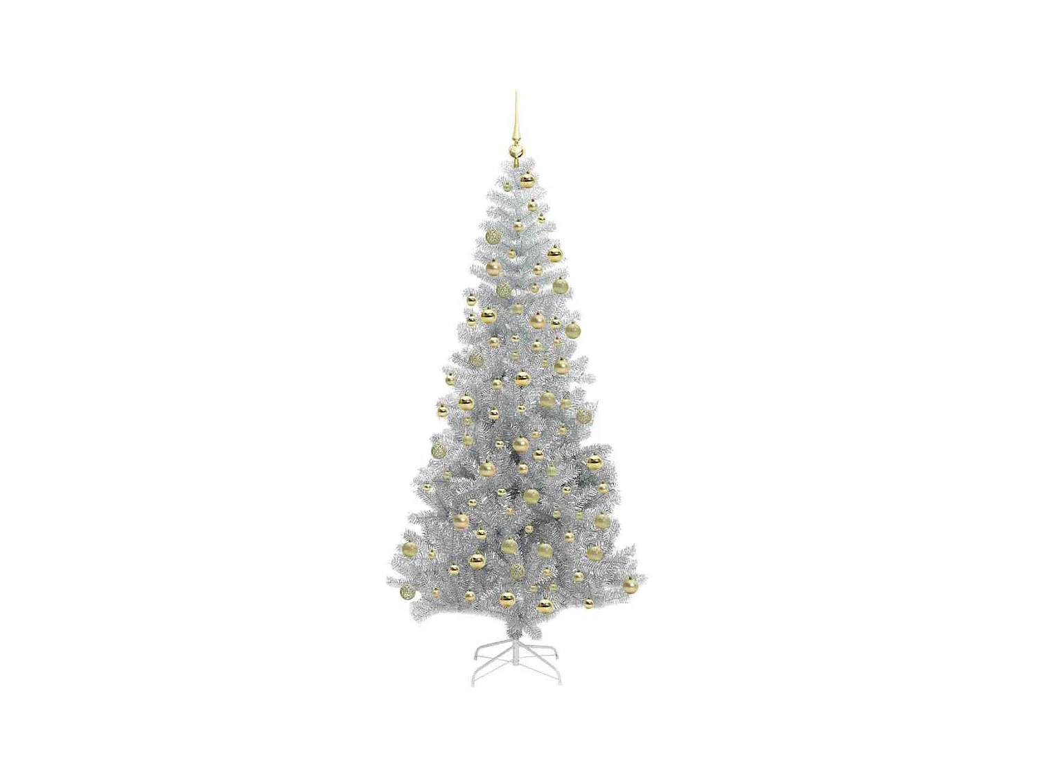Sapin de Noël avec 300 LED avec support Argent 180 cm PET