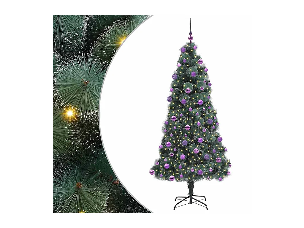 Arbre de Noël artificiel pré-éclairé avec ensemble de boules