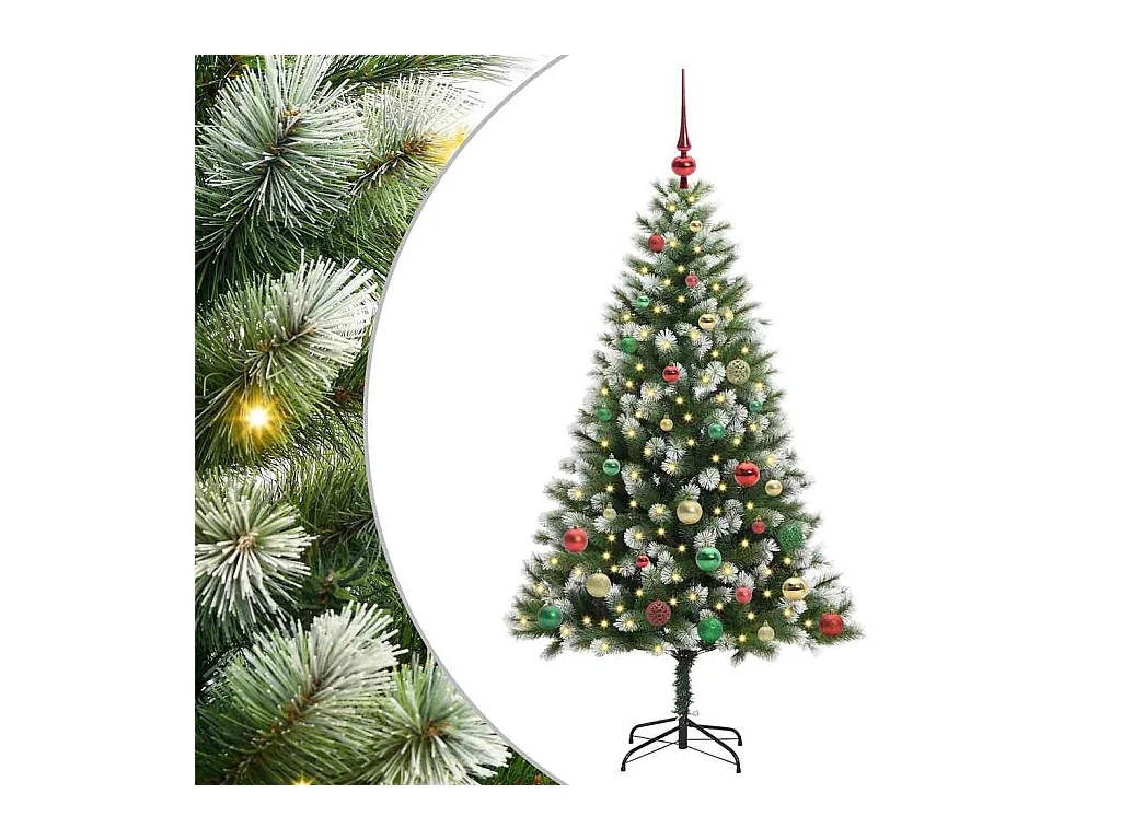 Kunstmatige scharnierende Kerstboom met gevlochten sneeuw