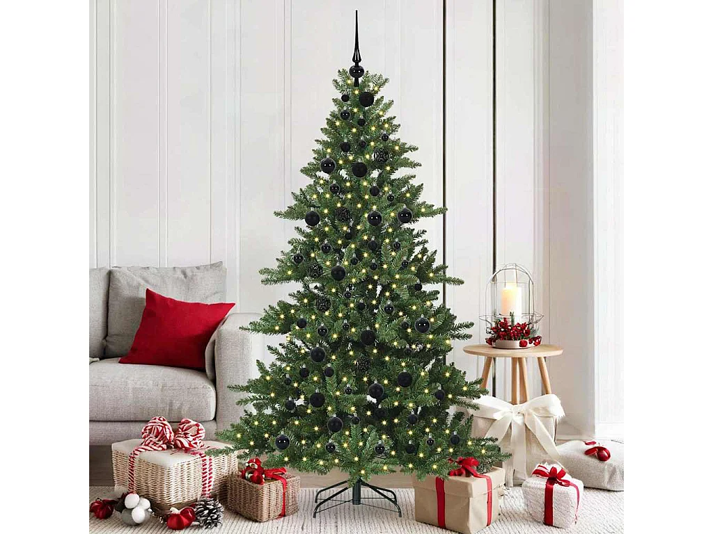 Árvore de Natal Articulada Artificial com 300 LEDs 180 cm PVC