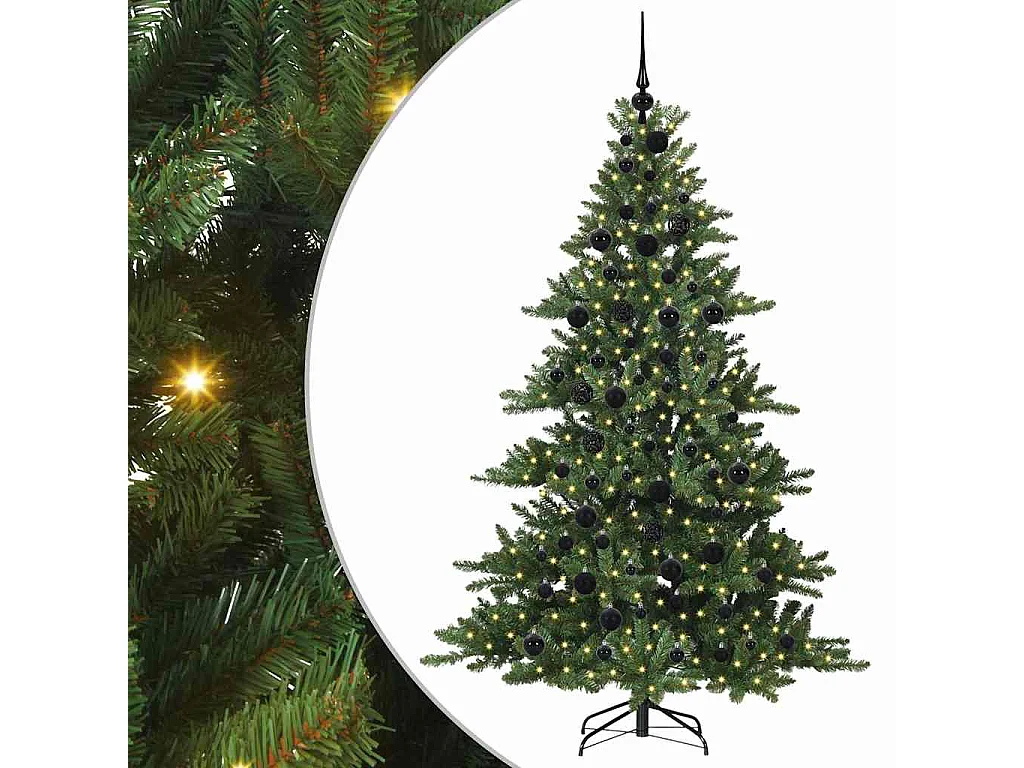 Árvore de Natal Articulada Artificial com 300 LEDs 180 cm PVC