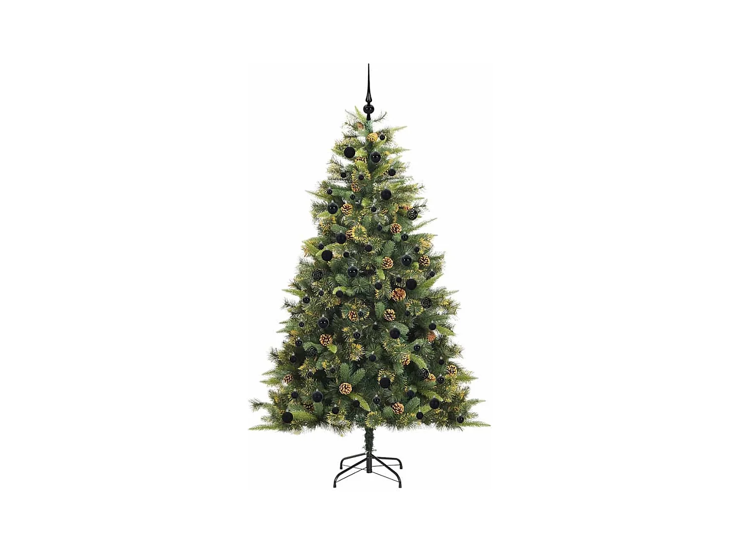 Árbol de Navidad artificial con ramas plegables y conos 240 cm