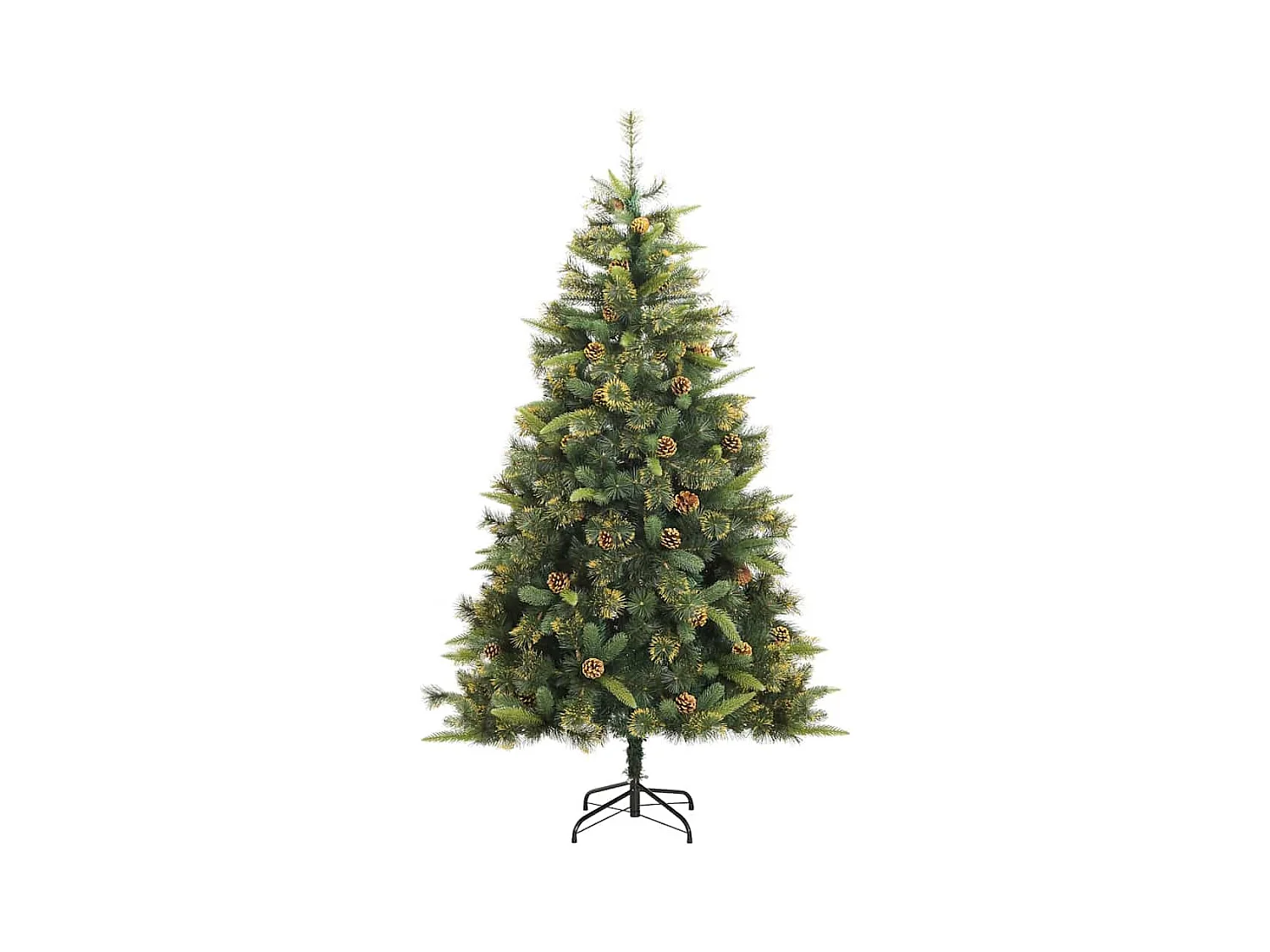 Árbol de Navidad artificial con ramas plegables y conos 240 cm