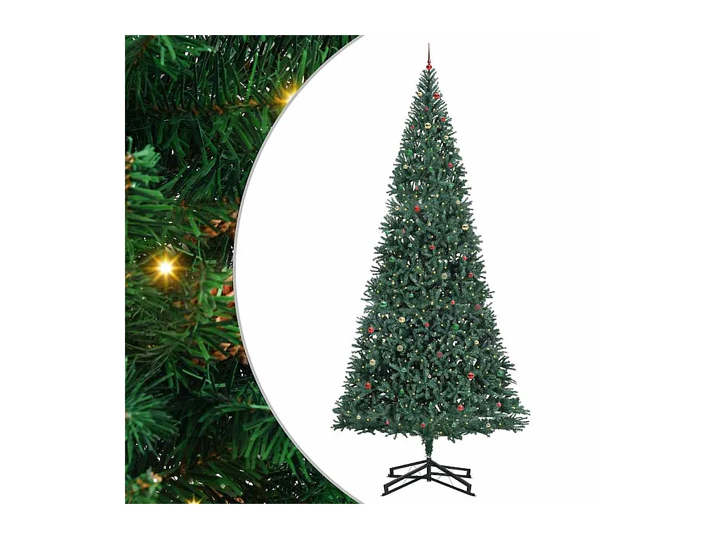 Árbol de Navidad Artificial Pre-iluminado con Juego de Bolas