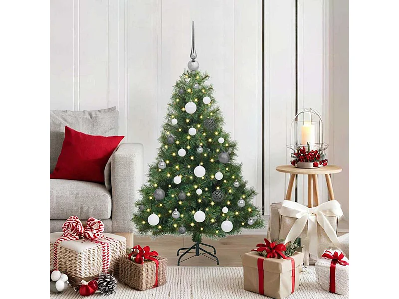 Kunstkerstboom met 150 LED met standaard Groen 120 cm PE en PVC