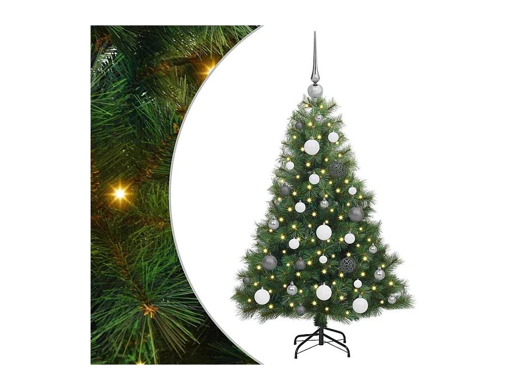 Kunstkerstboom met 150 LED met standaard Groen 120 cm PE en PVC