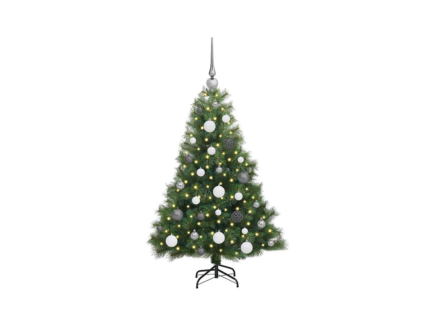 Kunstkerstboom met 150 LED met standaard Groen 120 cm PE en PVC