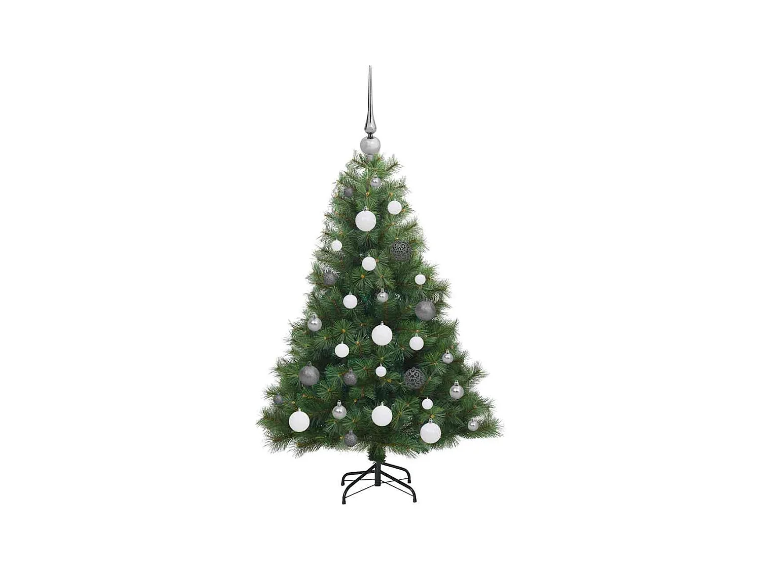 Kunstkerstboom met 150 LED met standaard Groen 120 cm PE en PVC