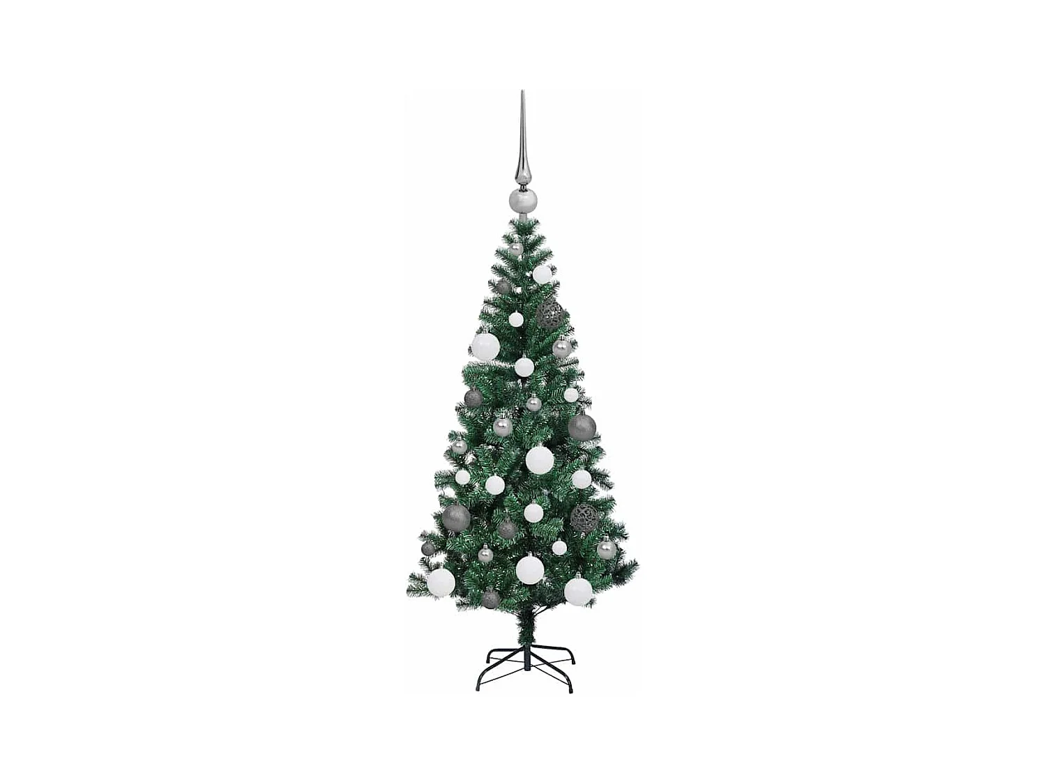 Sapin de Noël artificiel pré-éclairé Vert 120 cm PVC et métal