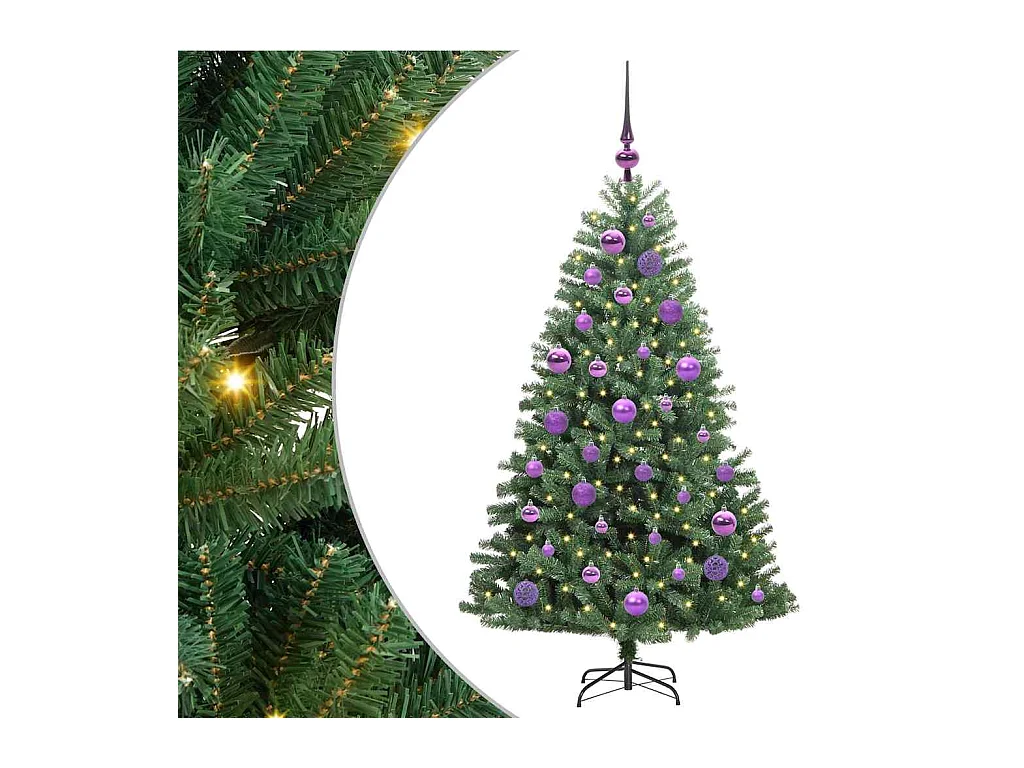 Kunstmatige Hinged Kerstboom Groen 120 cm PVC en Metalen