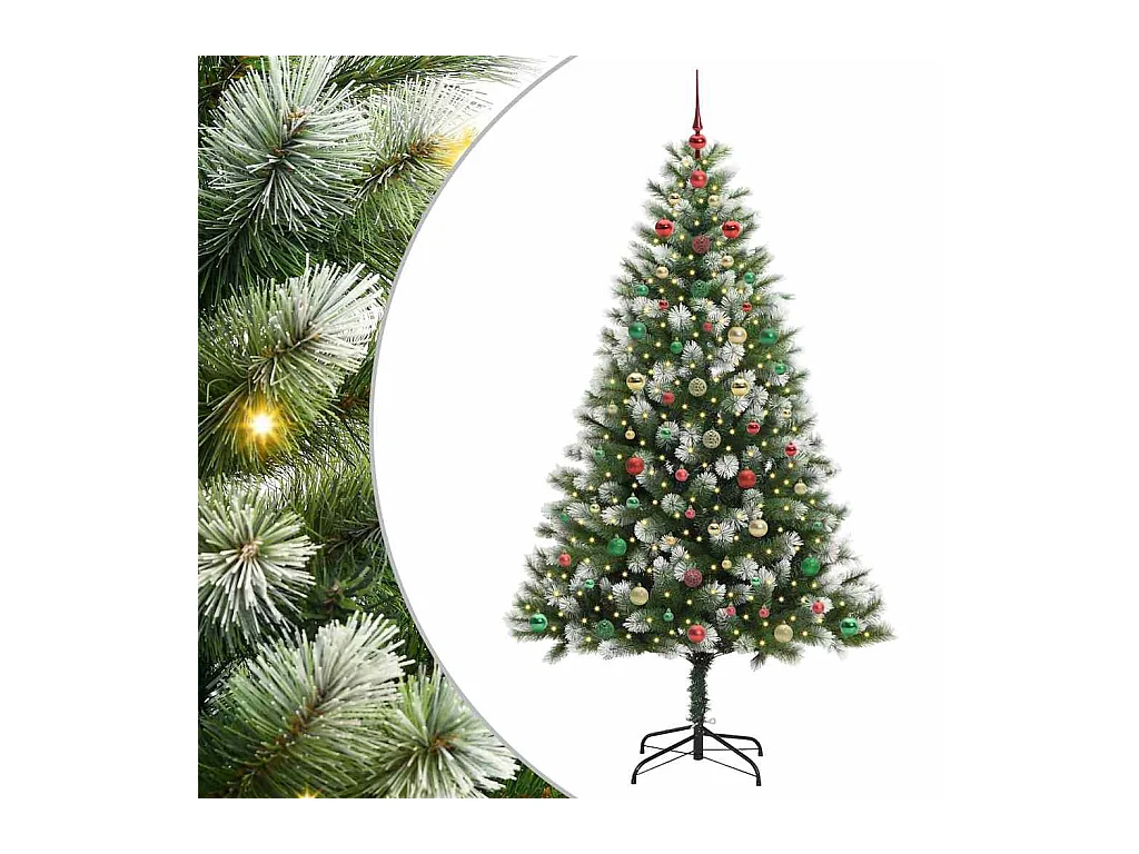 Kunstmatige scharnierende Kerstboom met gevlochten sneeuw