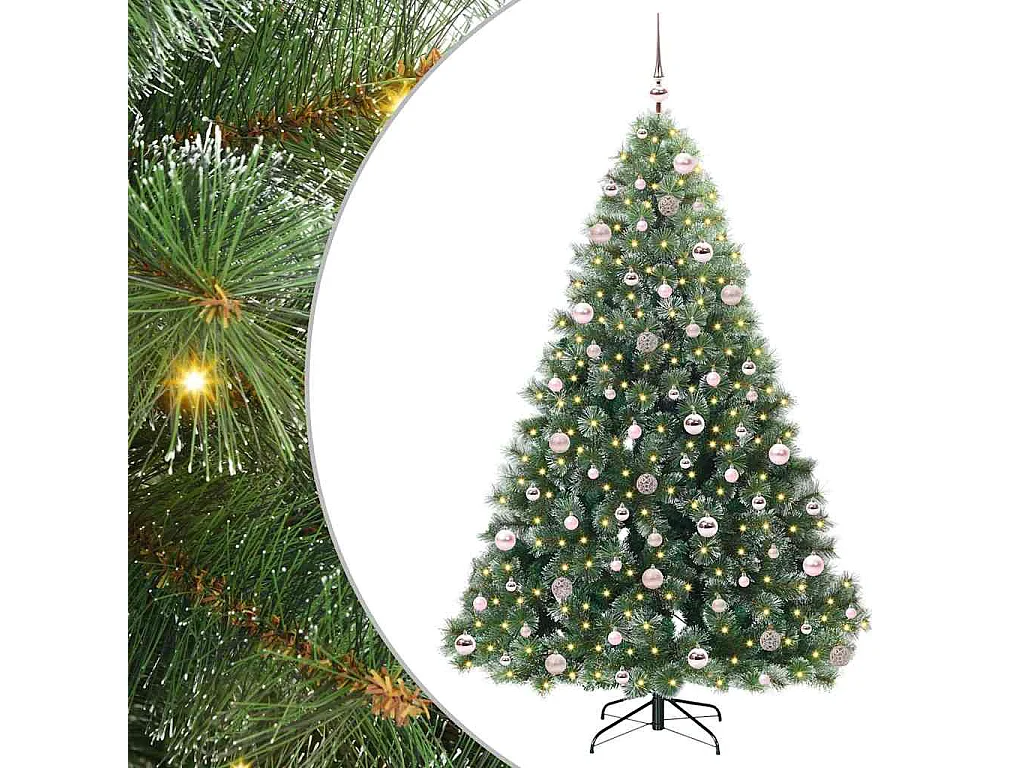 Sapin de Noël artificiel avec 300 LED Vert 210 cm PE et PVC