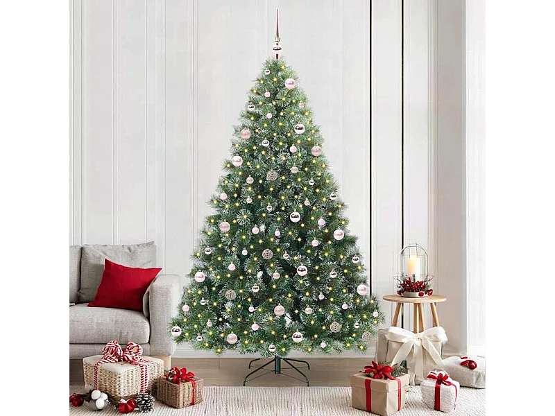 Sapin de Noël artificiel avec 300 LED Vert 210 cm PE et PVC