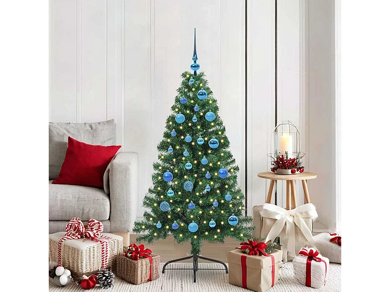 Sapin de Noël artificiel pré-éclairé Vert 150 cm PVC