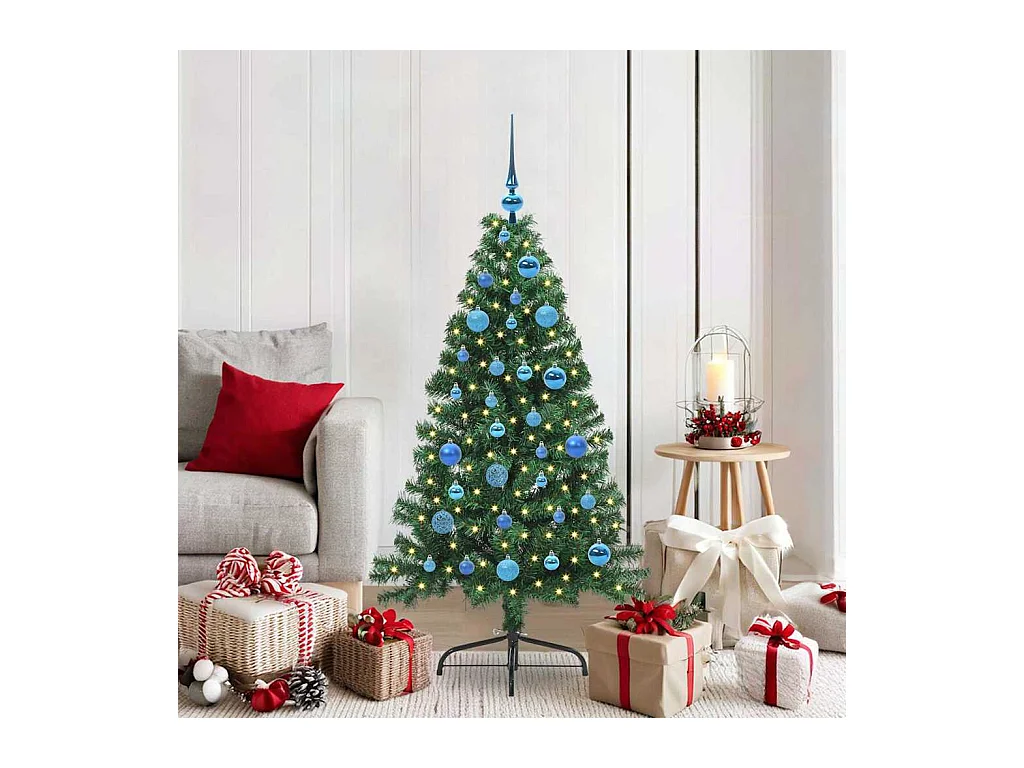 Árbol de Navidad Artificial Preiluminado Verde 150 cm PVC