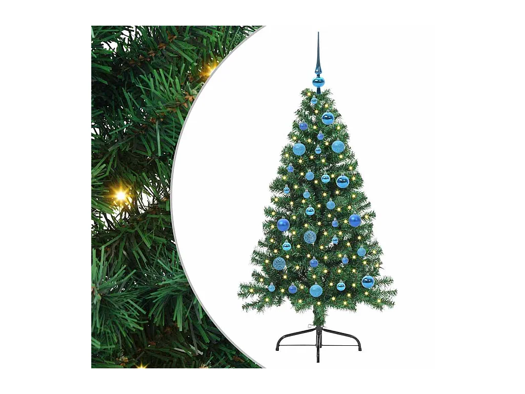 Árbol de Navidad Artificial Preiluminado Verde 150 cm PVC
