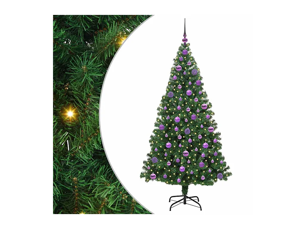 Árvore de Natal Artificial Verde 180 cm PVC, Aço e Plástico