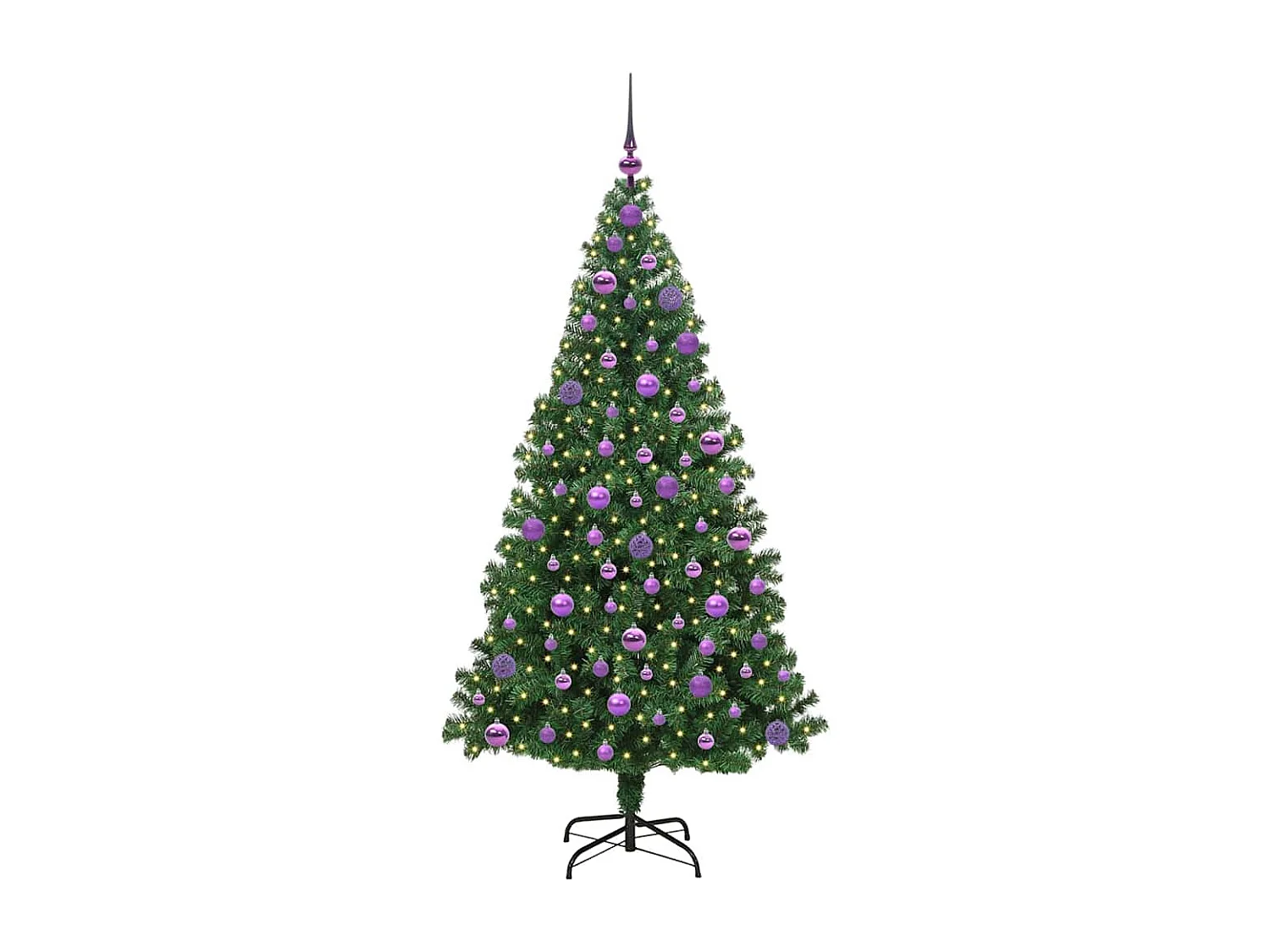 Kunstkerstboom Groen 180 cm PVC en Staal en Kunststof