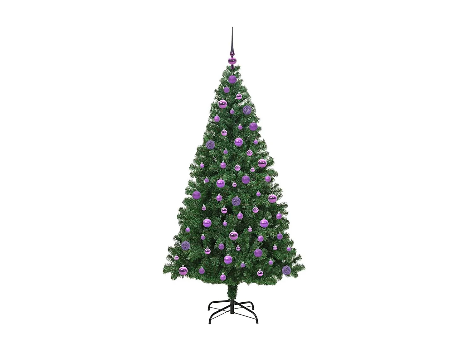 Kunstkerstboom Groen 180 cm PVC en Staal en Kunststof