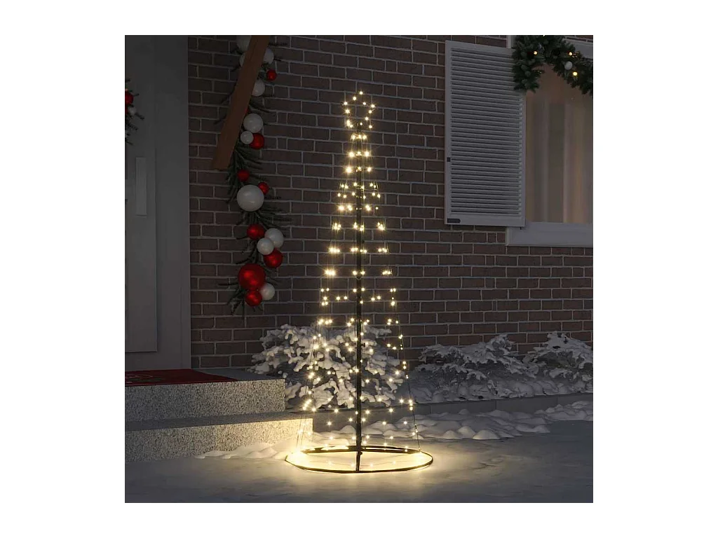 Árvore de Natal LED com 390 LEDs Branco quente 250 cm Ferro