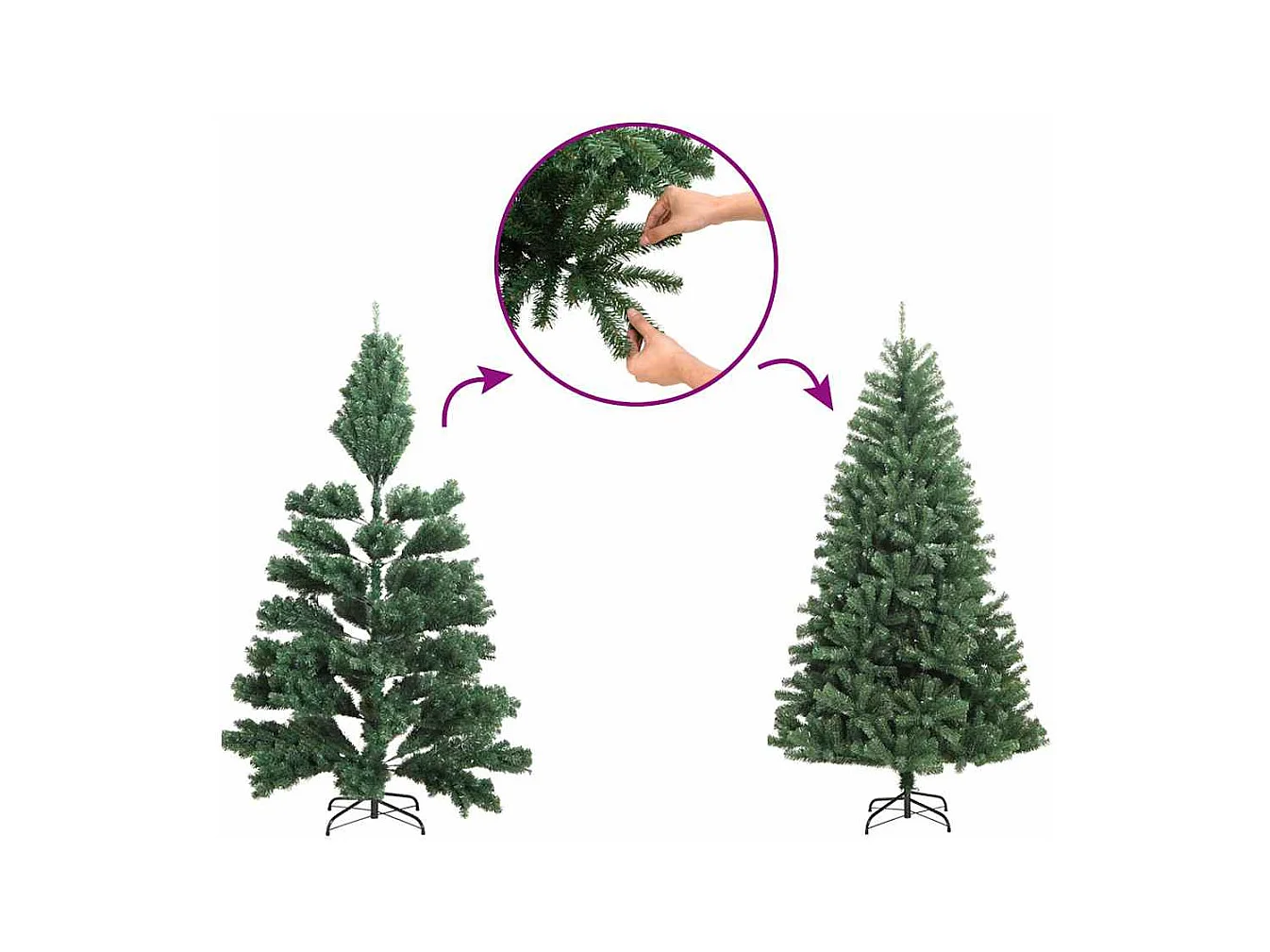 Sapin de Noël artificiel avec support vert 500 cm PVC