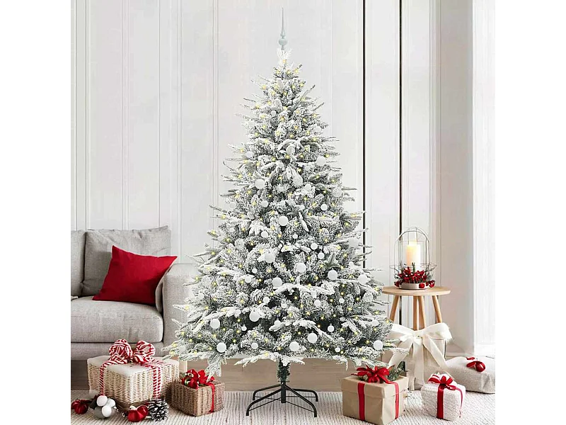 Sapin de Noël artificiel pré-éclairé avec set de boules Vert