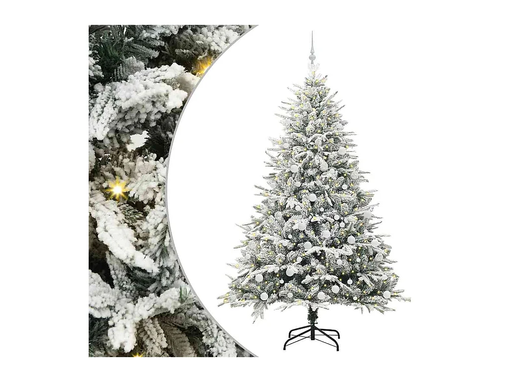 Sapin de Noël artificiel pré-éclairé avec set de boules Vert