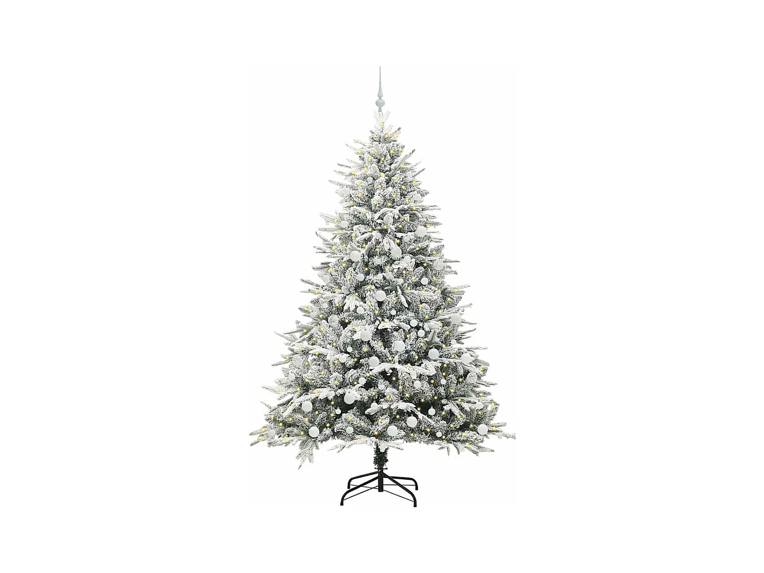 Sapin de Noël artificiel pré-éclairé avec set de boules Vert