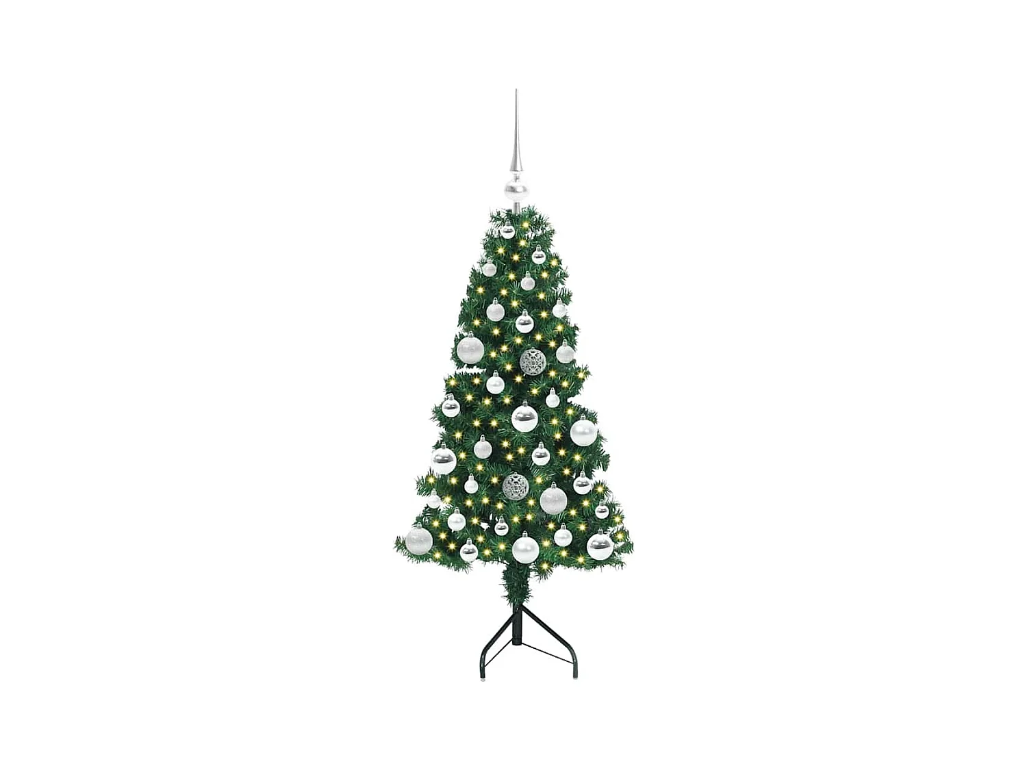 Arbre de Noël artificiel d'angle Vert 120 cm PVC et métal