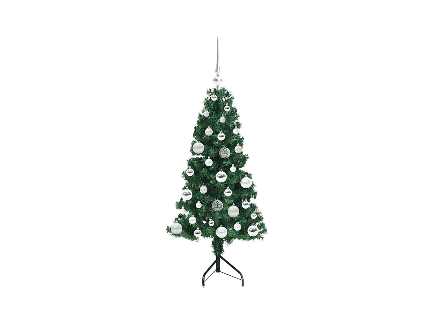 Arbre de Noël artificiel d'angle Vert 120 cm PVC et métal