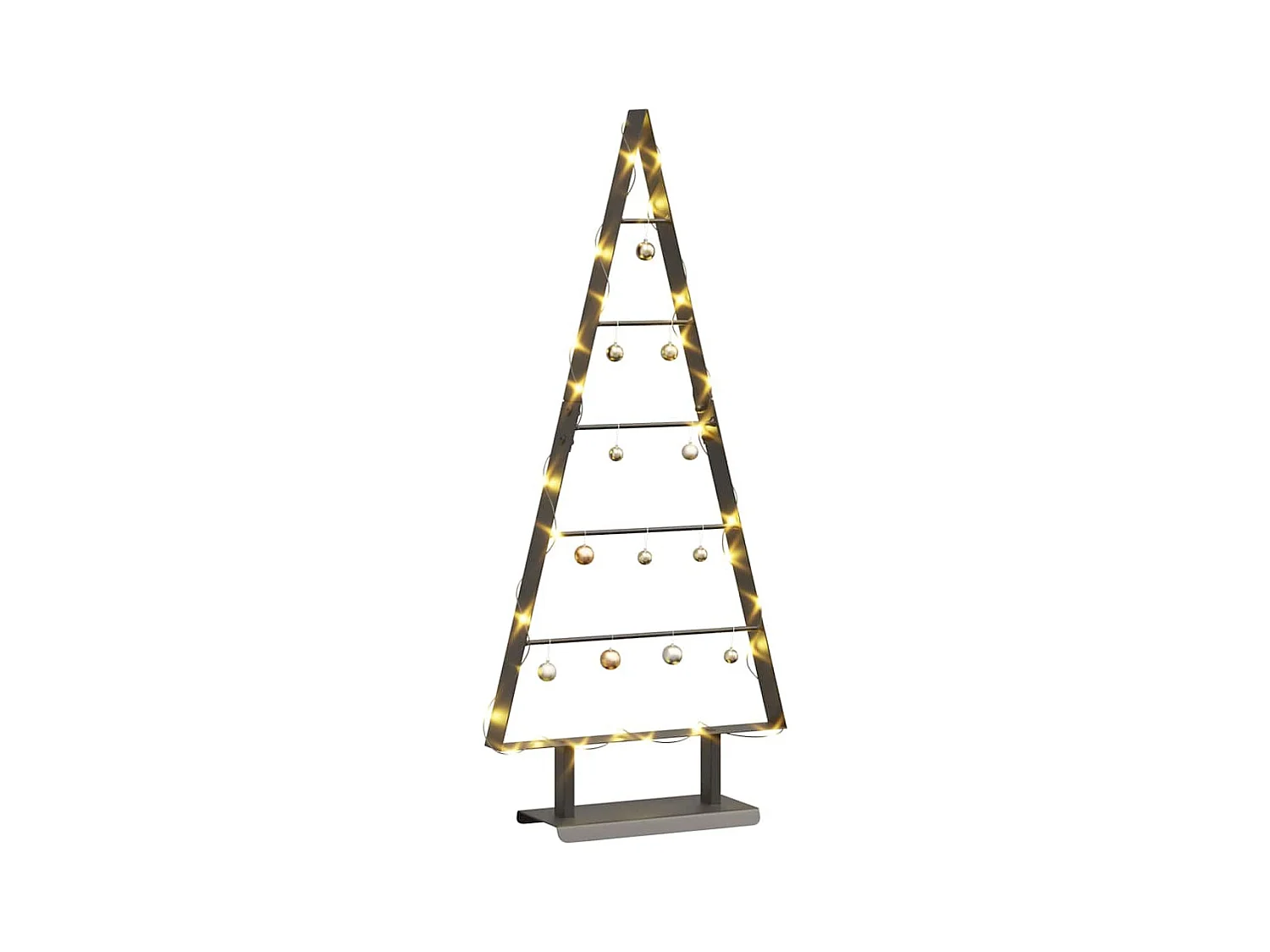 Árbol de Navidad de metal con soporte Negro 90 cm Acero