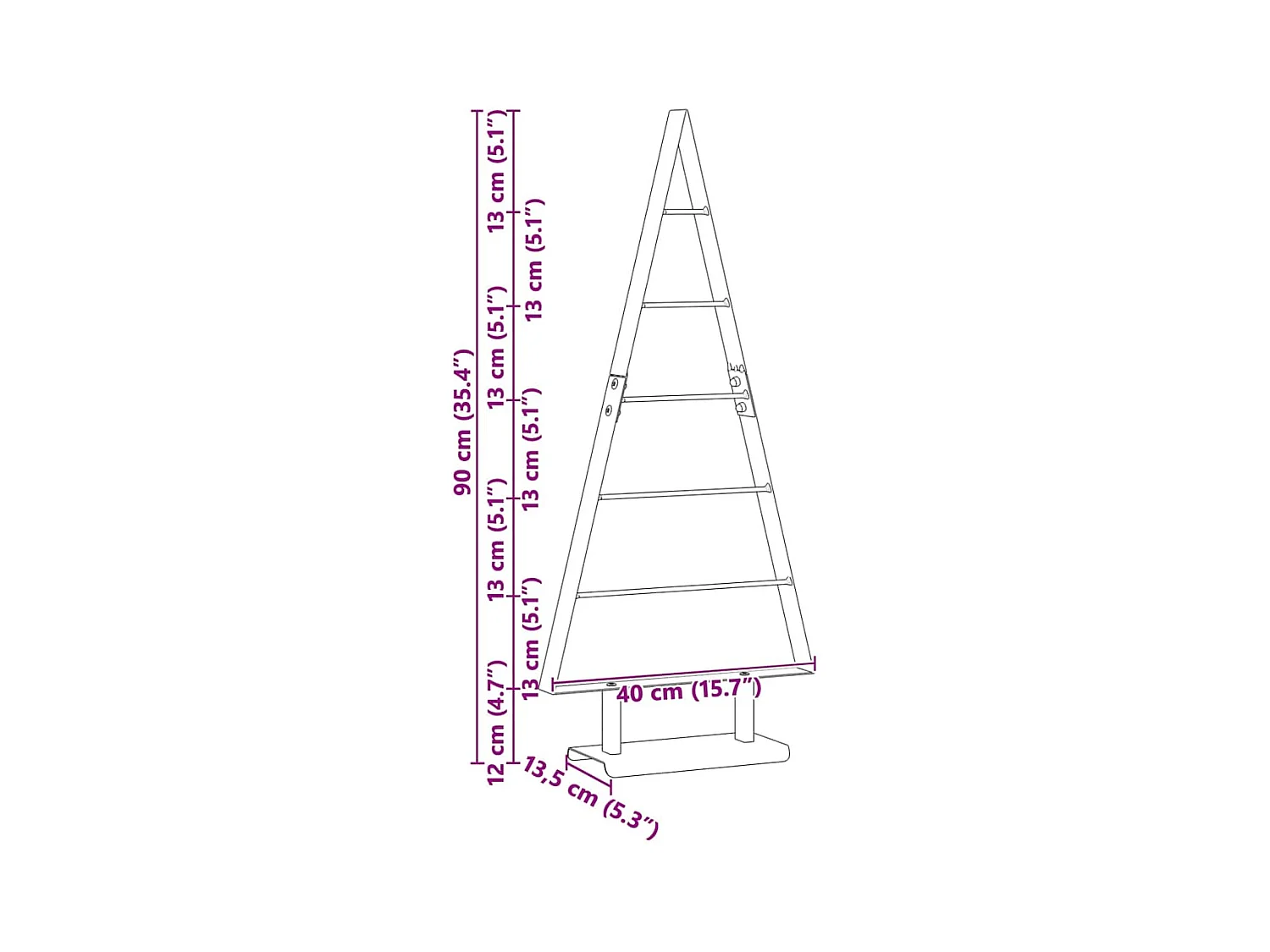 Árbol de Navidad de metal con soporte Negro 90 cm Acero