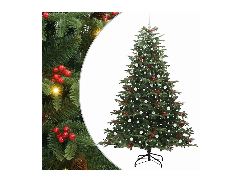 Árbol de Navidad artificial Verde 240 cm PVC, Metal y Plástico