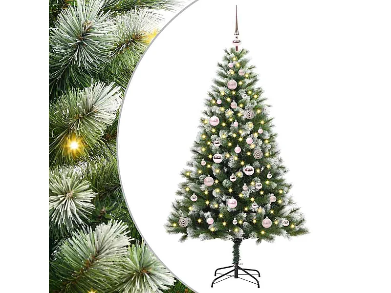 Kunstmatige scharnierende Kerstboom met gevlochten sneeuw