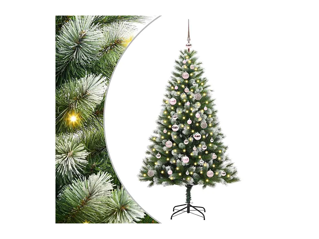 Kunstmatige scharnierende Kerstboom met gevlochten sneeuw