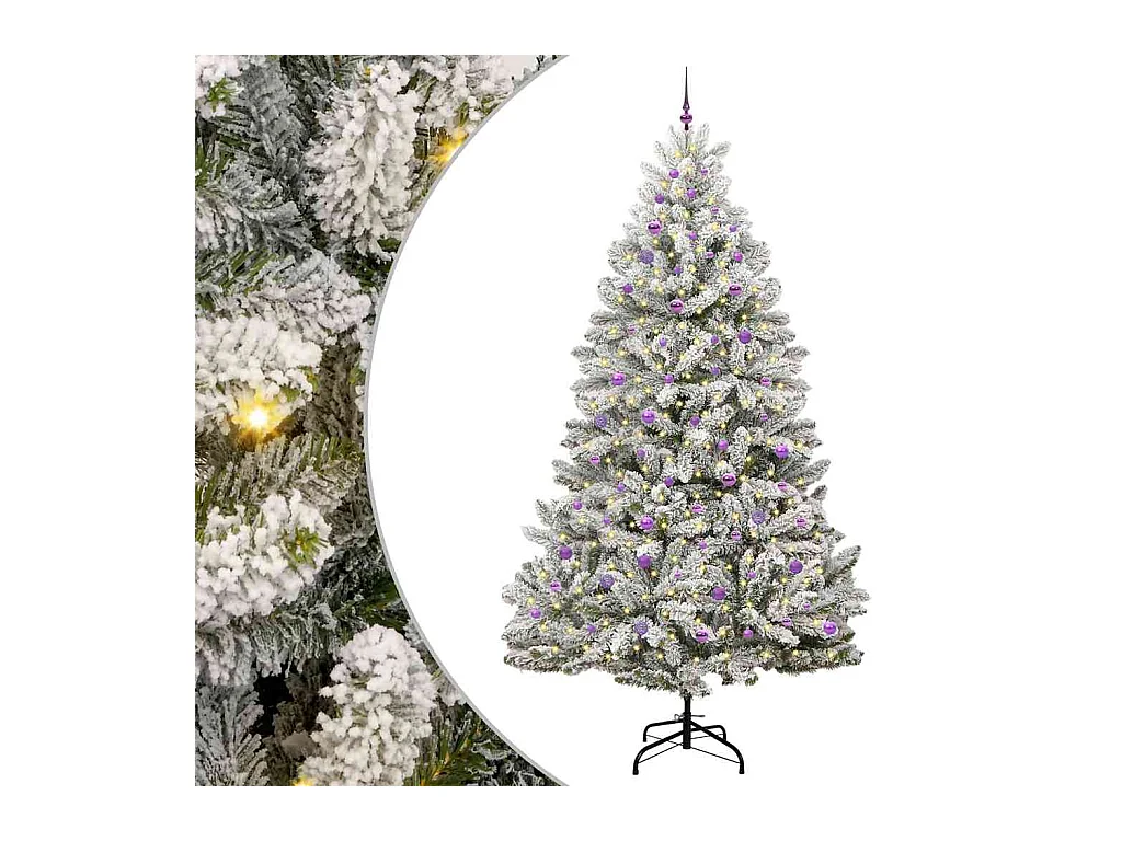 Árvore de Natal Artificial Verde e Branco 270 cm PVC e Metal