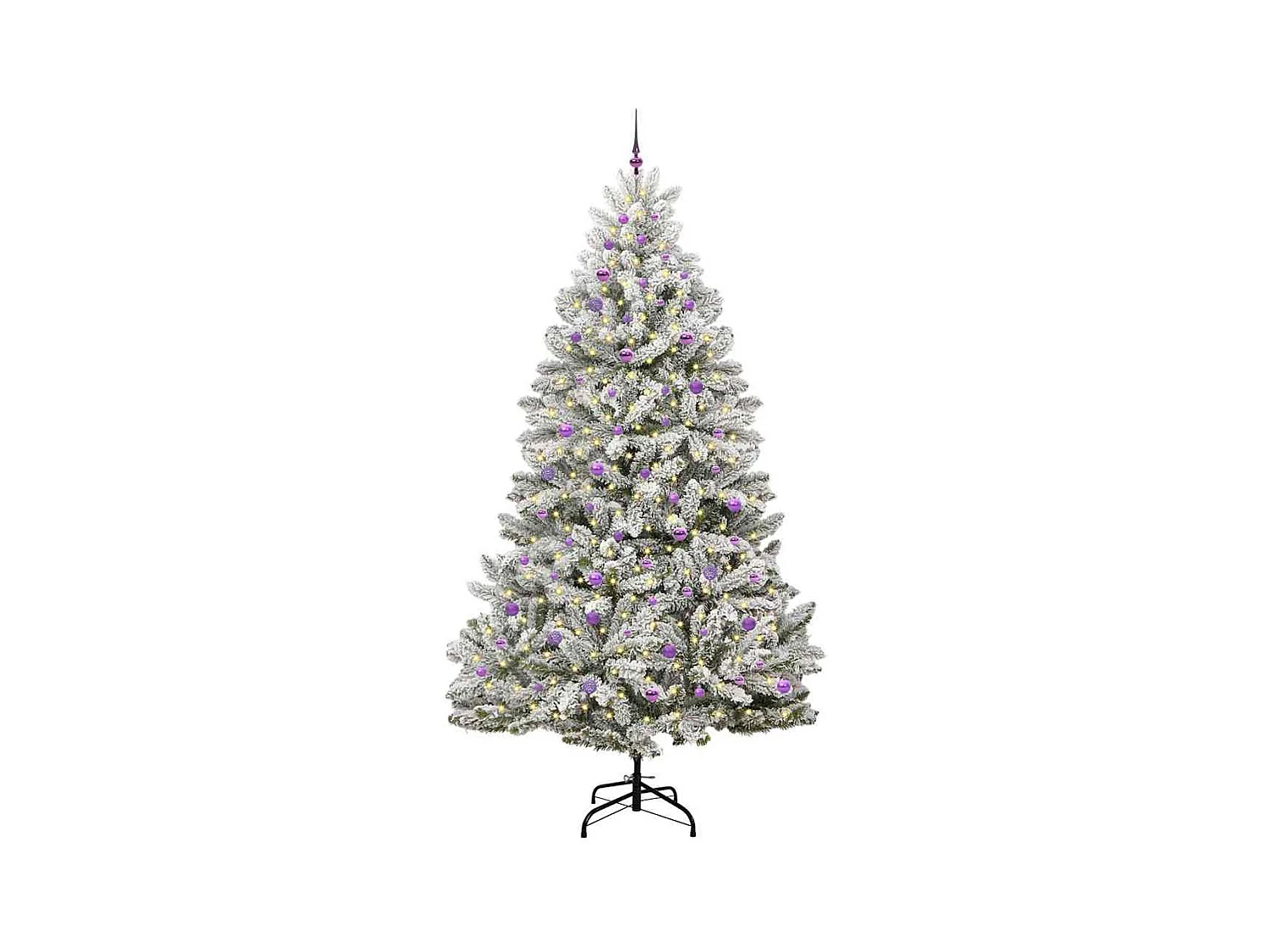 Árvore de Natal Artificial Verde e Branco 270 cm PVC e Metal