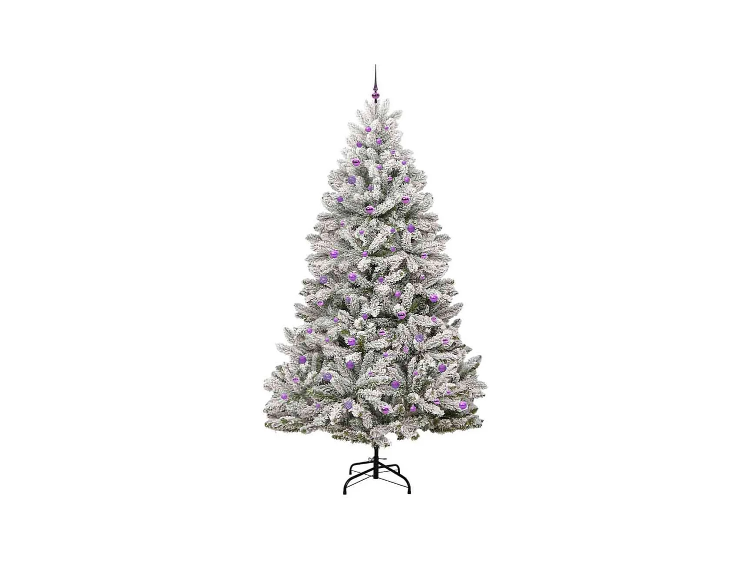 Árvore de Natal Artificial Verde e Branco 270 cm PVC e Metal