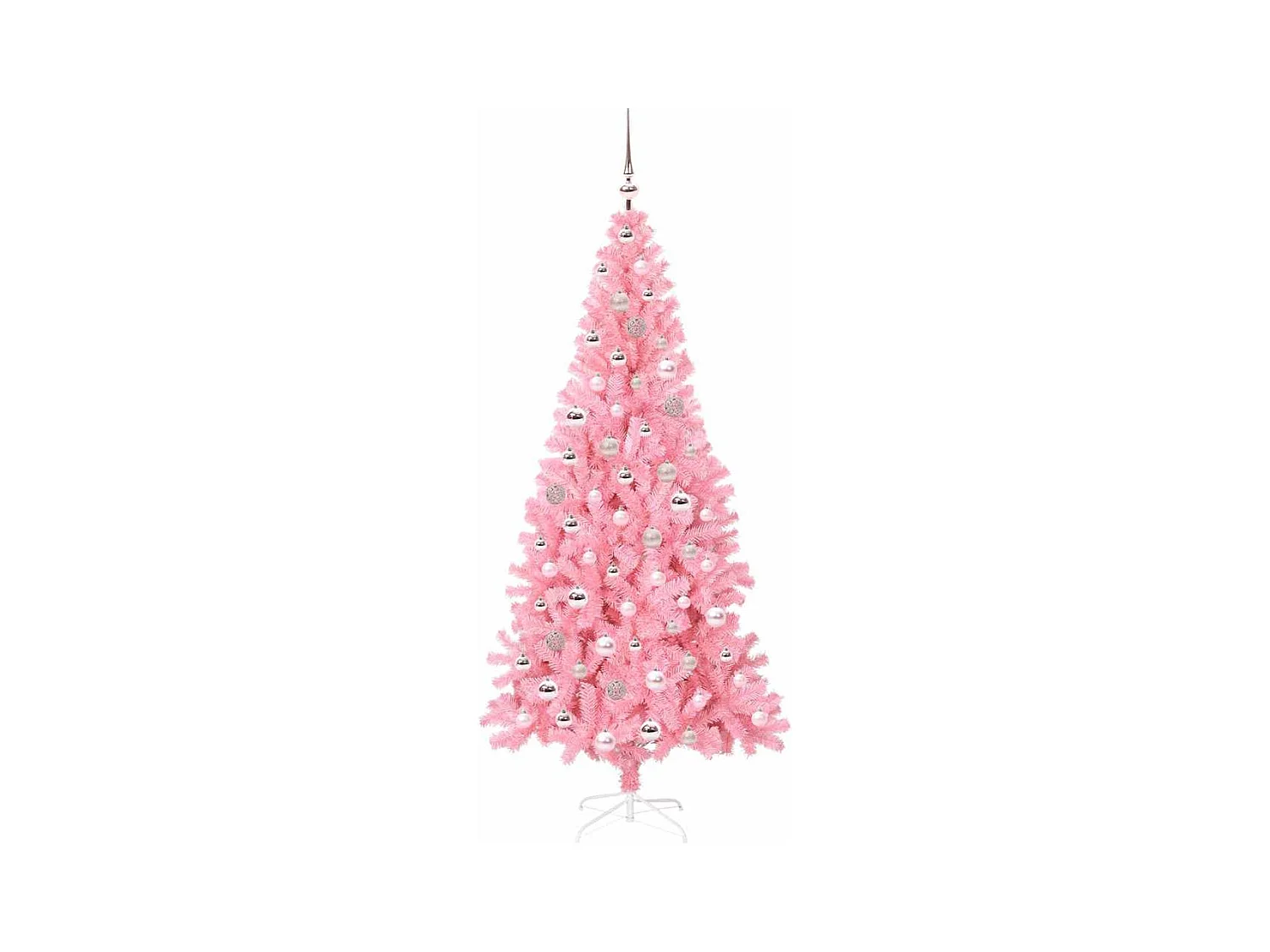 Árbol de Navidad con 300 LED con soporte Rosa 210 cm PVC
