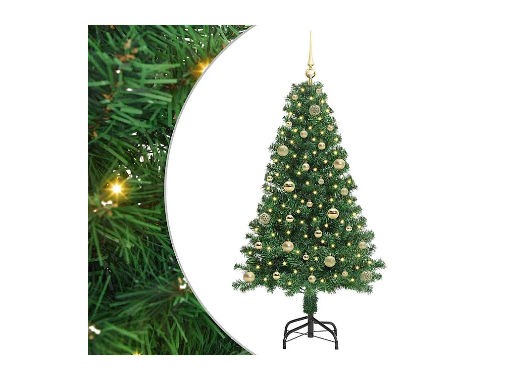 Árvore de Natal Artificial Verde 150 cm PVC, Aço e Plástico