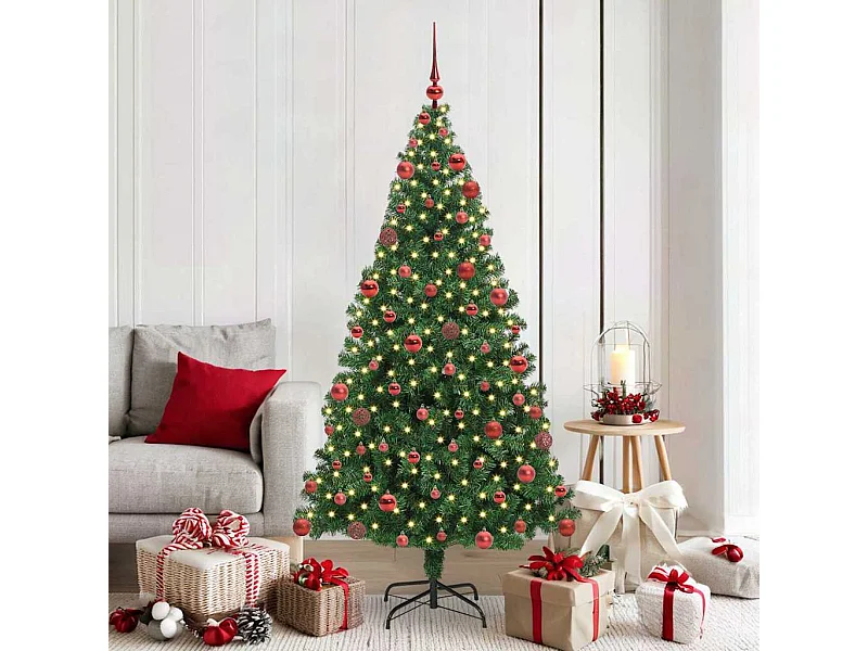 Árvore de Natal Artificial Verde 180 cm PVC, Aço e Plástico