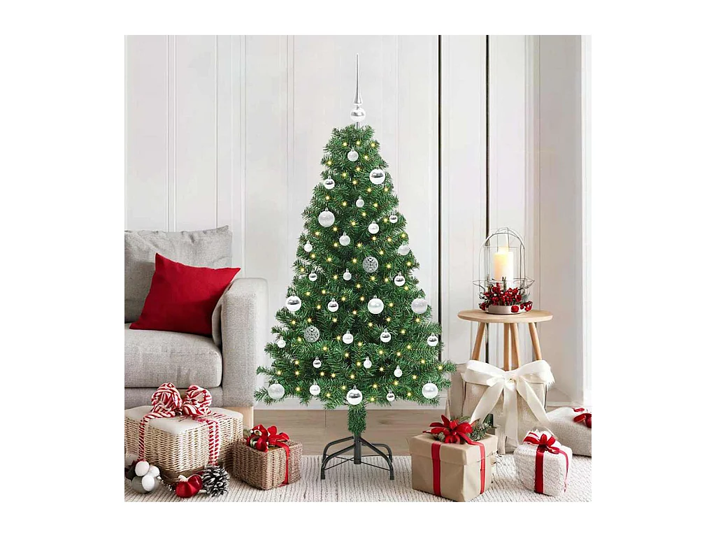 Árvore de Natal Artificial Verde 150 cm PVC, Aço e Plástico
